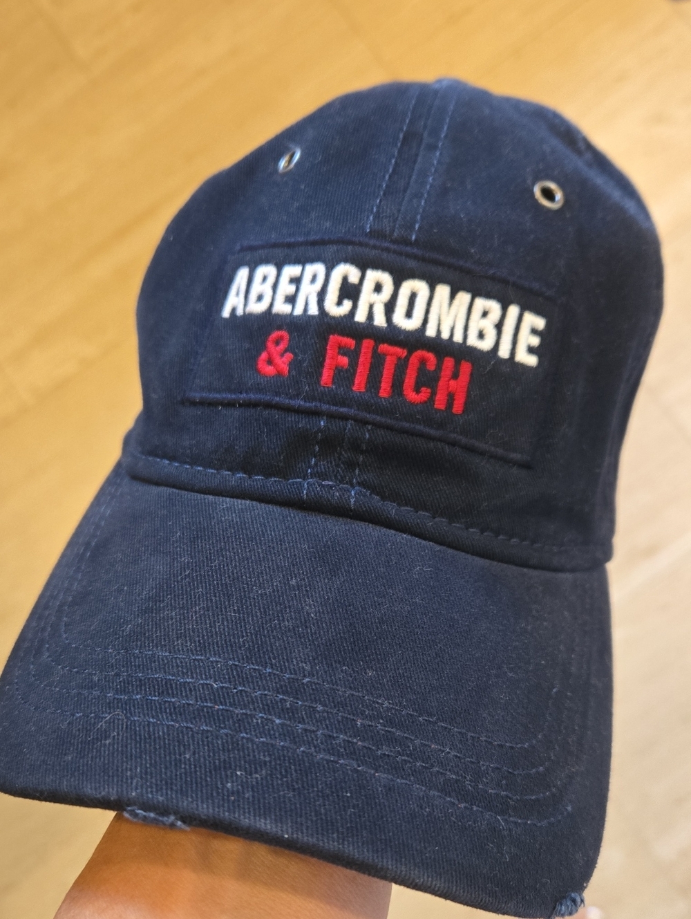 Abercrombie & Fitch Navy Embroidered Adjustable Hat